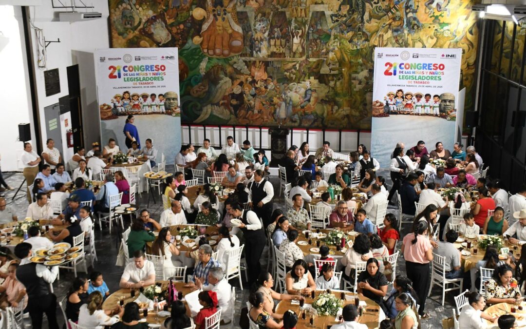 Inauguran el 21º Congreso de las Niñas y Niños Legisladores de Tabasco